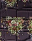 EZ202P Einzelstück Viskosewebware Panele D&G Blumen und Schlüssel 360 cm x 150 cm